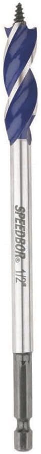 Irwin SpeedBor Max Speed Tri-Flute Drill Bit, 1/2-In x 6-In