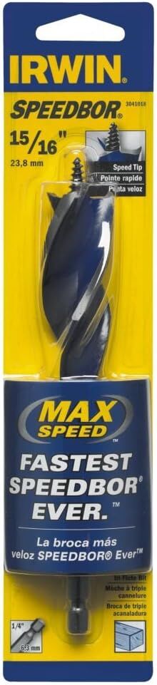 Irwin SpeedBor Max Speed Tri-Flute Drill Bit, 15/16-In x 6-In