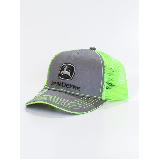 John Deere Grey and Lime Green Trucker Hat 