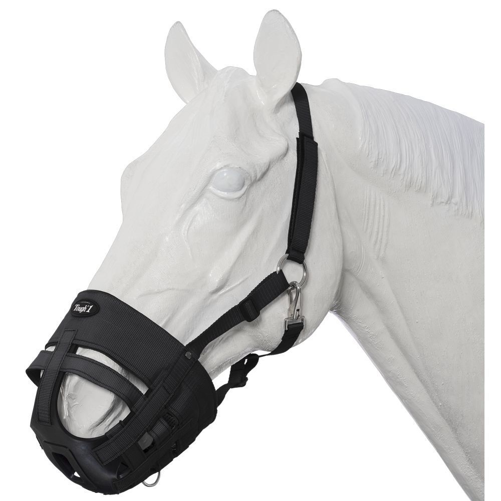 Tough1 Easy Breathe Horse Grazing Black Muzzle