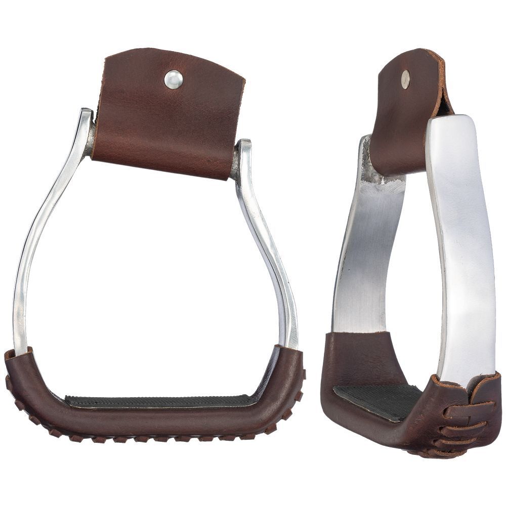 Tough1 Silver Angled Aluminum Stirrups, 2-In, 2-Pk