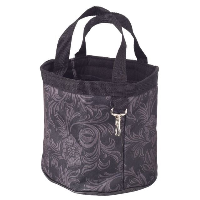 Tough1 Black Tooled Leather Final Touches Grooming Caddy, 8-In x 9-In