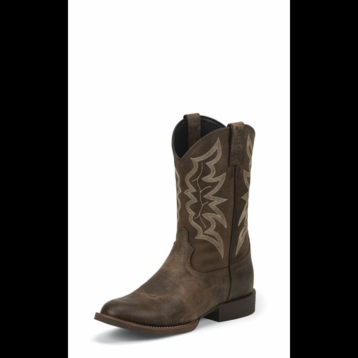 Men's Buster Western Boot in Distressed Brown