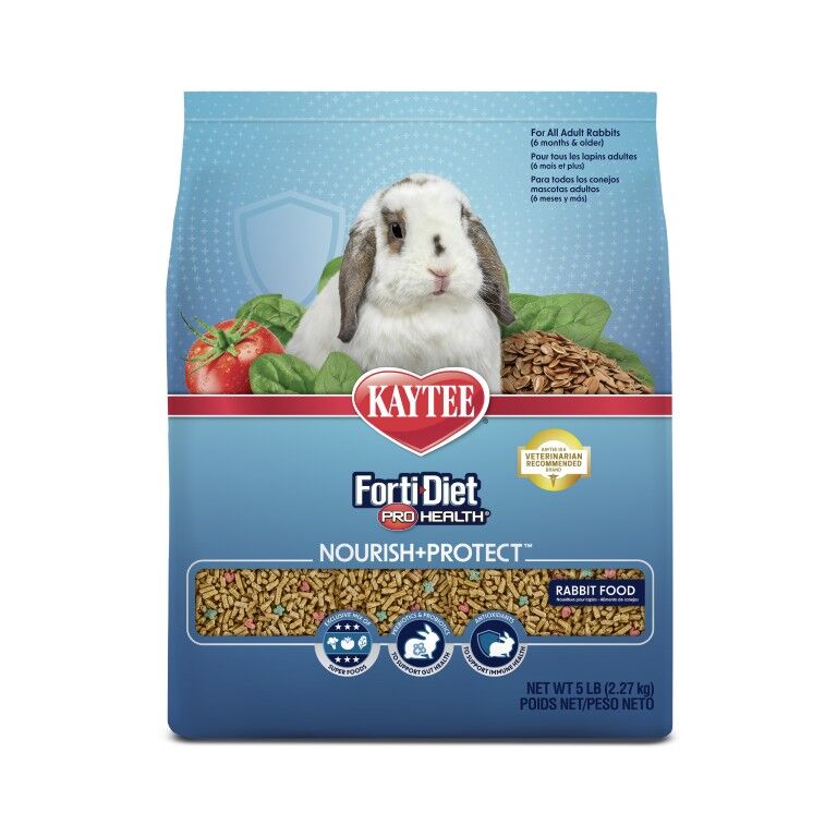 Kaytee Forti-Diet Pro Health Nourish+Protect Adult Rabbit Food, 5-Lb