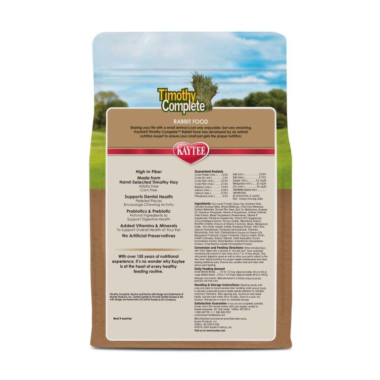 Kaytee Timothy Complete Rabbit Food, 4.5-Lb