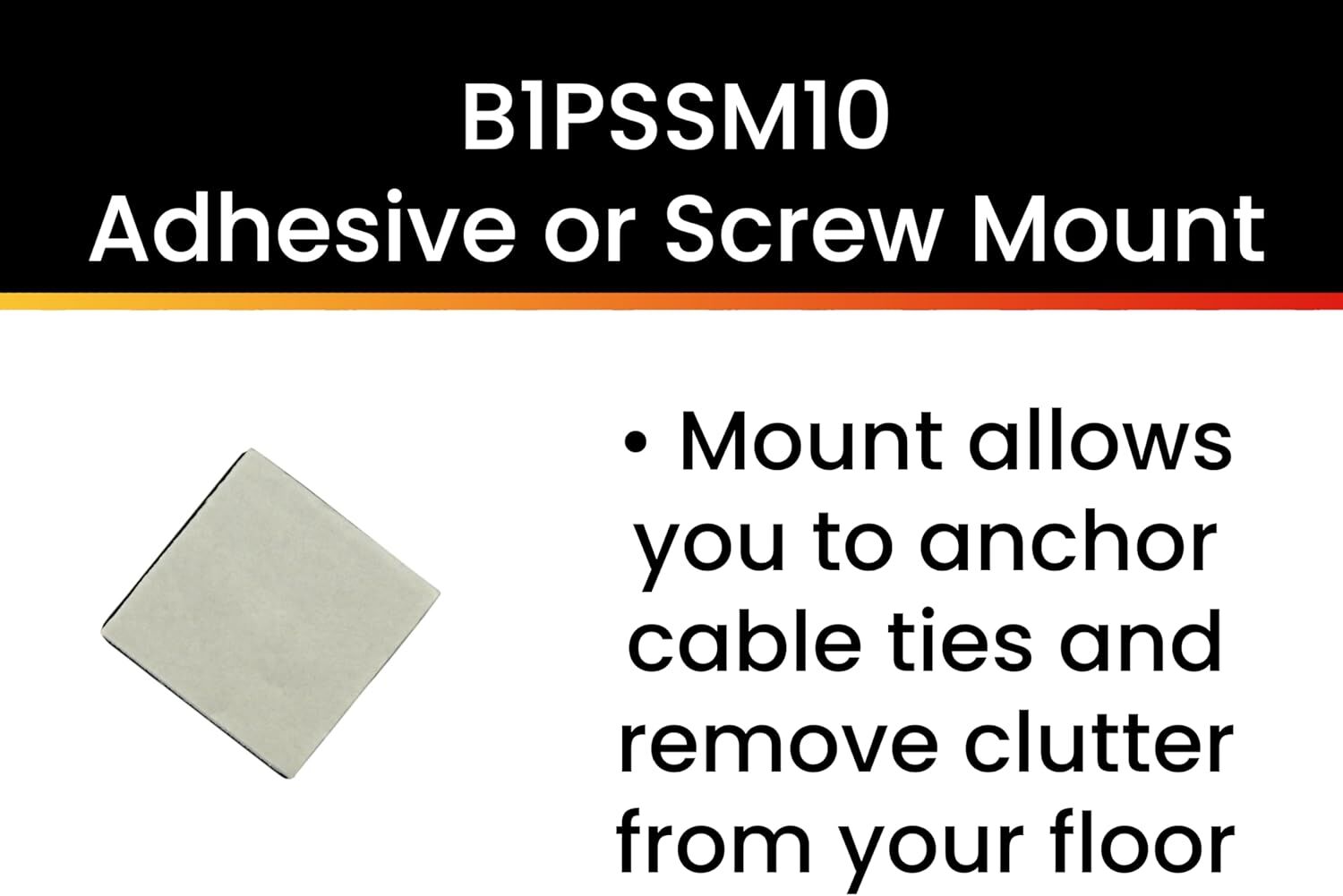Pro Tie Black Adhesive or Screw Mounts, 10-PK