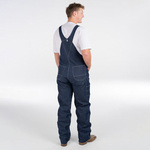 Key Men's Denim Bib Overalls in Indigo Denim Rigid
