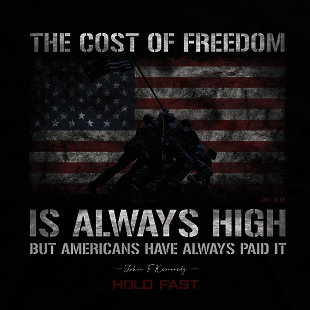 Hold Fast Men's JFK Flag T-Shirt in Black