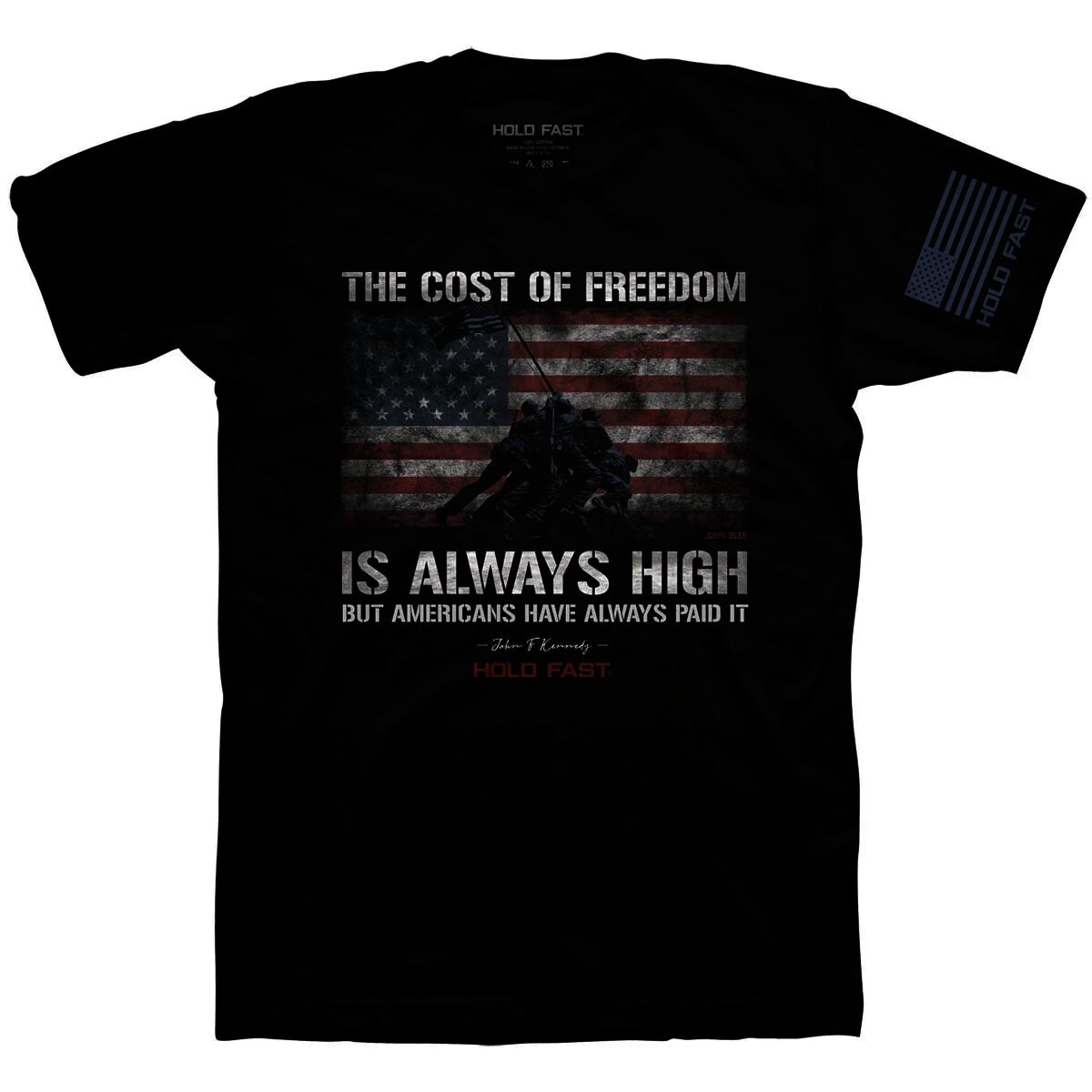 Hold Fast Men's JFK Flag T-Shirt in Black