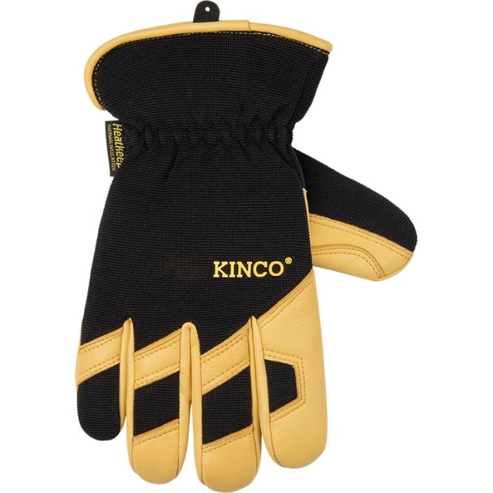 Kinco Men's KincoPro Lined Premium Grain Deerskin And Synthetic Hybrid Glove in Golden