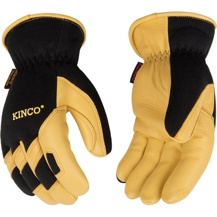 Kinco Men's KincoPro Lined Premium Grain Deerskin And Synthetic Hybrid Glove in Golden