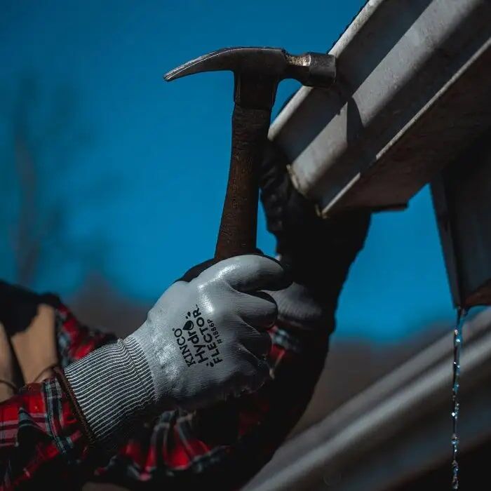 Kinco Hydroflector Lined Waterproof Thermal Knit Shell And Double-Coated Nitrile Gloves in Grey