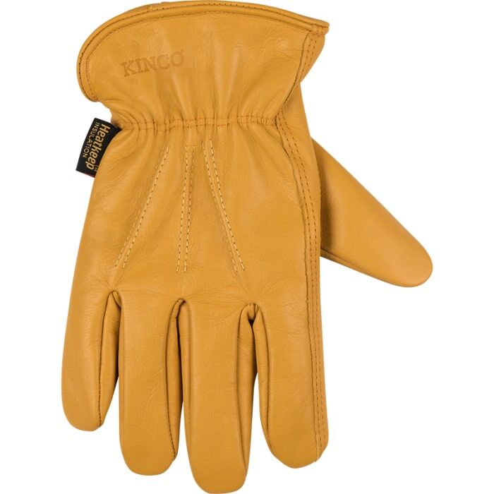 Kinco Men's Lined Premium Grain Cowhide Driver With Palm Patch in Golden