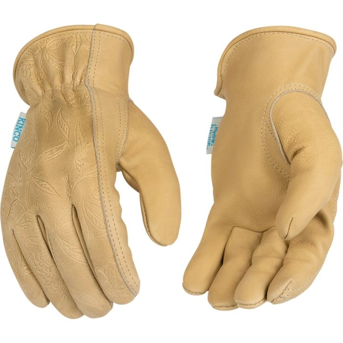Kinco Women's HydroFlector Water-Resistant Premium Grain Cowhide Driver Gloves in Tan