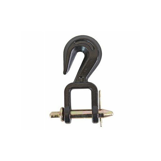 Forged Tractor Draw Bar Hook, Powder Coated, Black, 1/2"