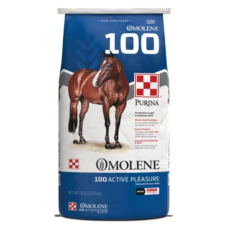 Purina Omolene 100 Active Pleasure Horse Feed, 50-Lb