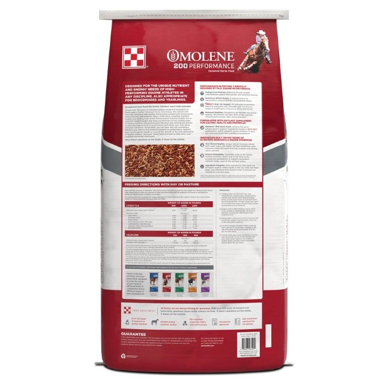 Purina Omolene 200 Performance Horse Feed, 50-Lb