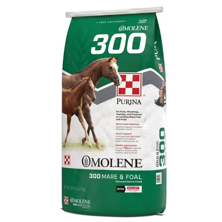 Purina Omolene 300 Mare & Foal Horse Feed, 50-Lb
