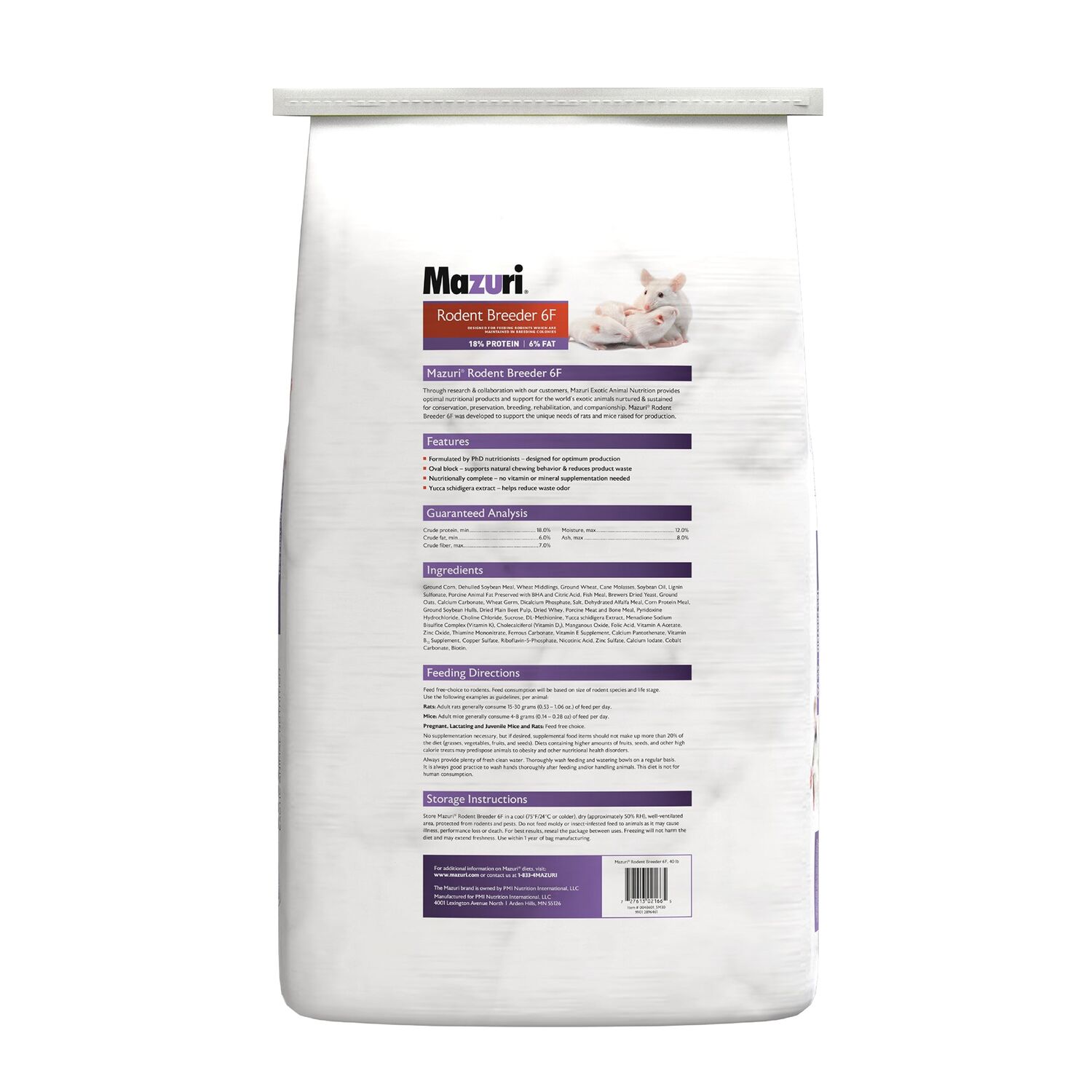 Mazuri Rodent Breeder 6F, 60-Lb