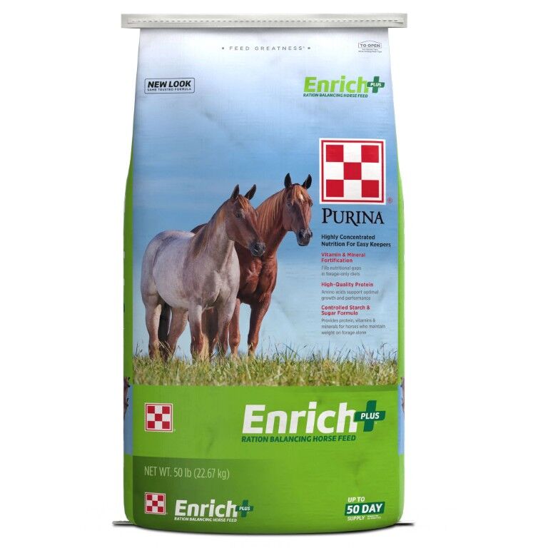 Purina Enrich Plus Ration Balancing Horse Feed, 50-Lb