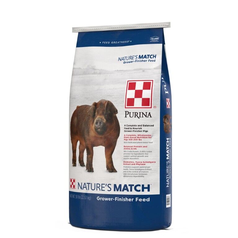 Purina Nature's Match Grower-Finisher Pig Feed, 50-Lb