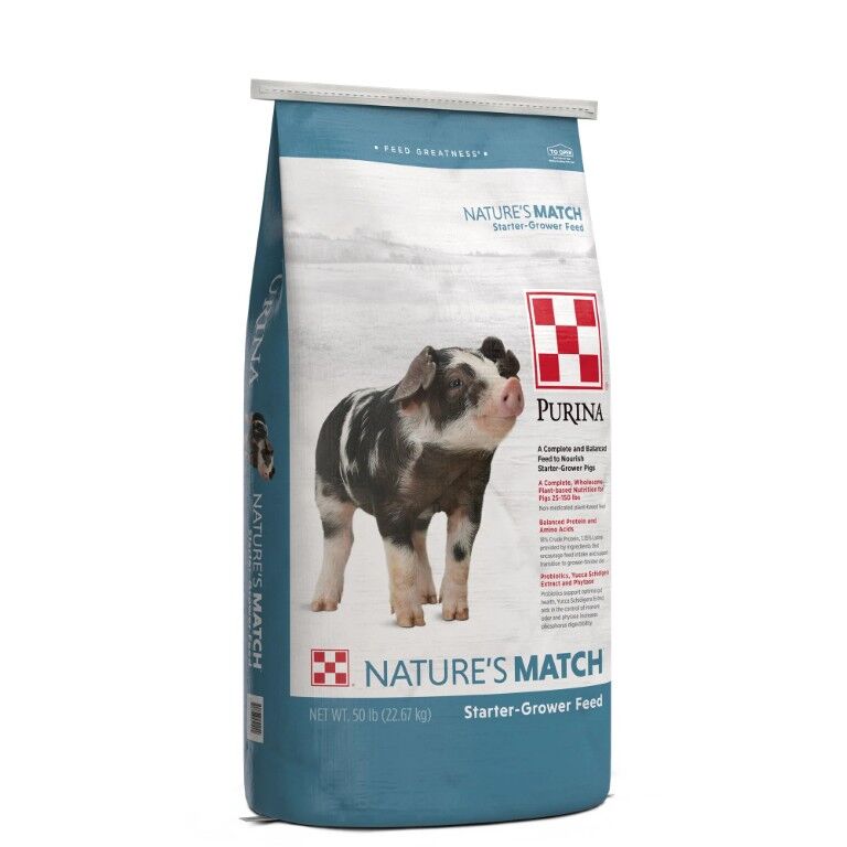 Purina Nature's Match Starter-Grower Pig Feed, 50-Lb