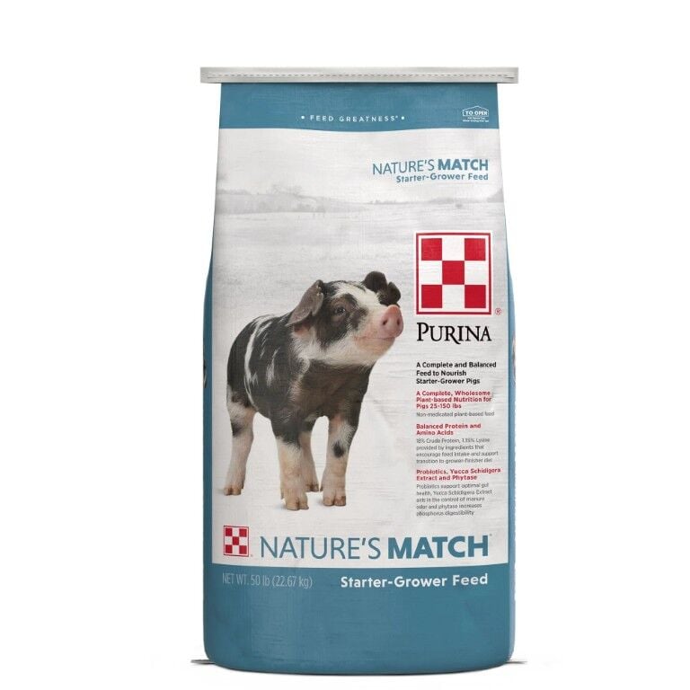Purina Nature's Match Starter-Grower Pig Feed, 50-Lb