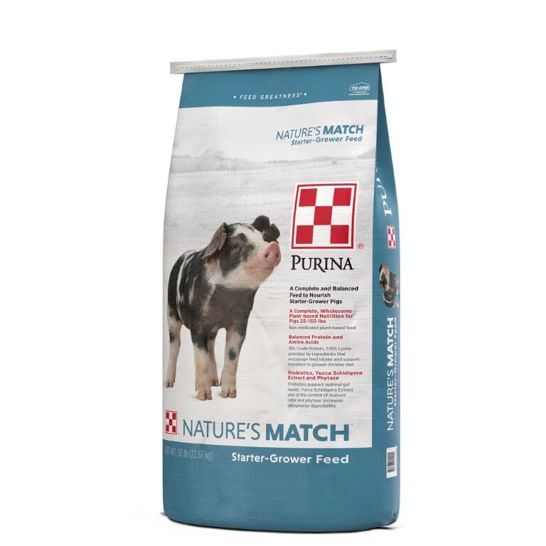 Purina Nature's Match Starter-Grower Pig Feed, 50-Lb