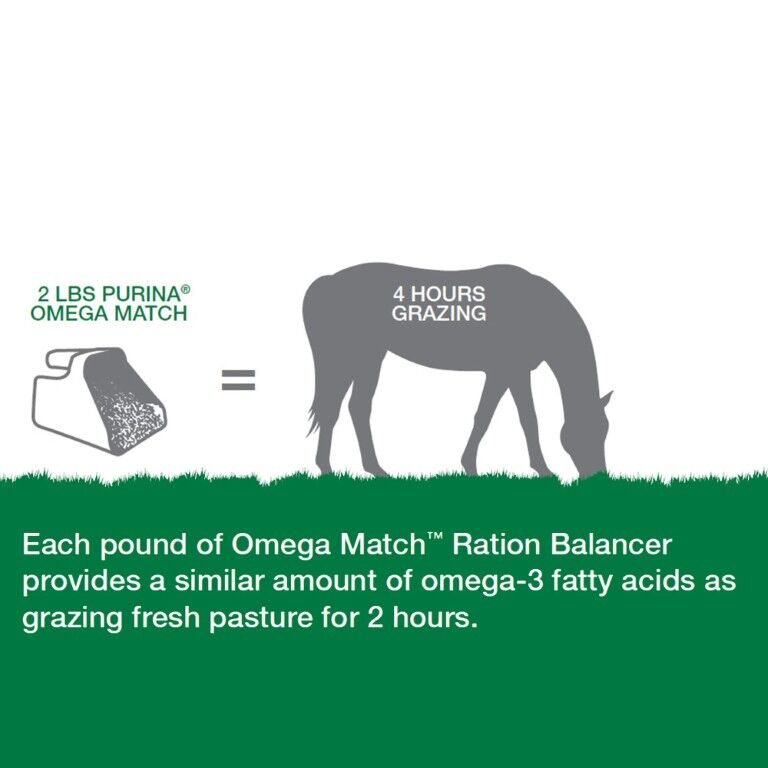 Purina Omega Match Ration Balancing Horse Feed, 40-Lb