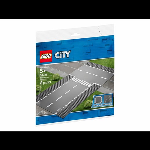 Lego City Straight And T Junction 60236 Building Kit (2 Pieces)