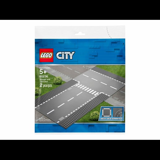 Lego City Straight And T Junction 60236 Building Kit (2 Pieces)