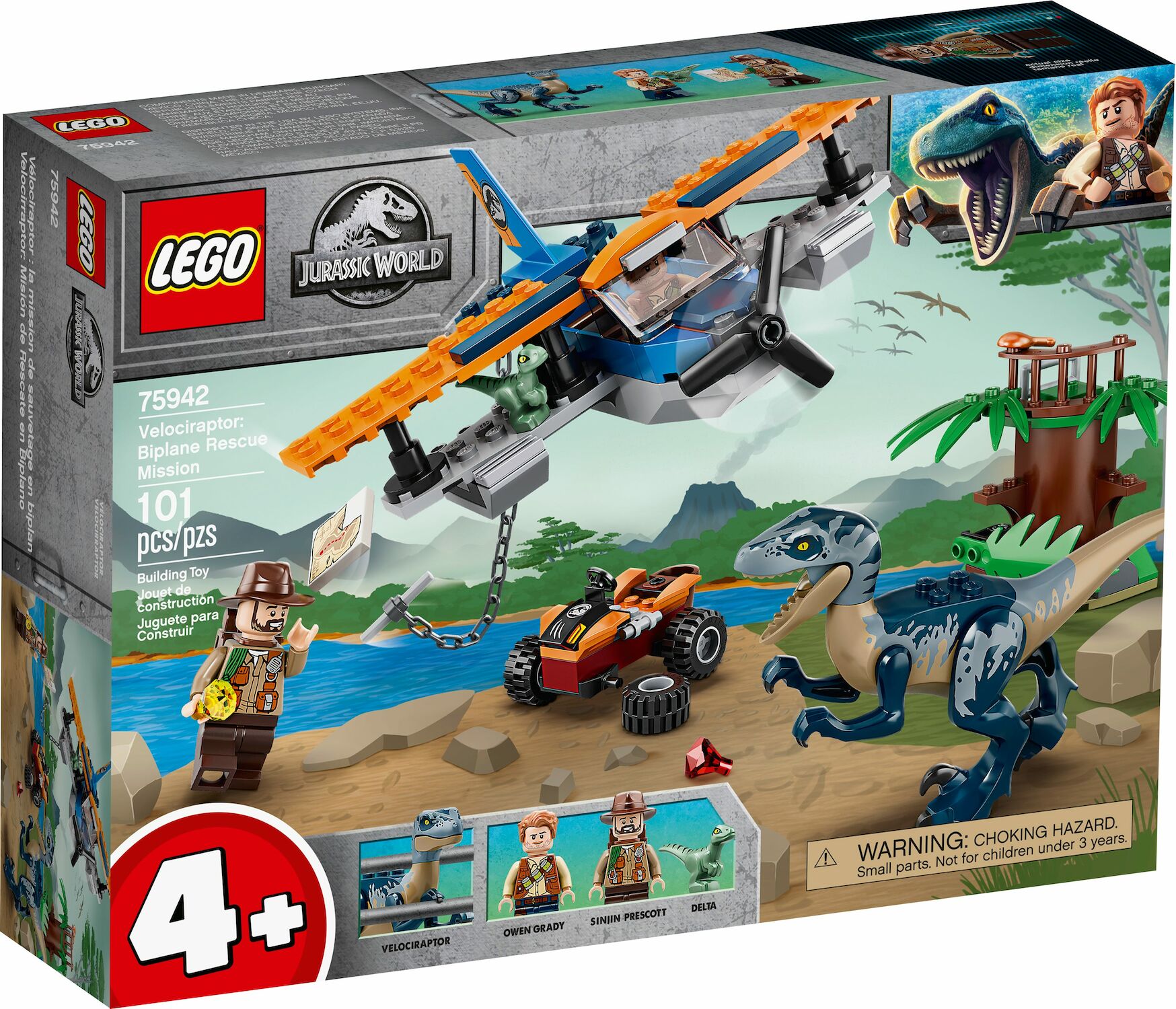 Lego Jurassic World Velociraptor: Biplane Rescue Mission 75942
