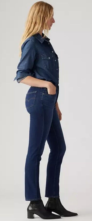 Levi's Women's 724 High Rise Slim Straight Jeans in Carbon Glow