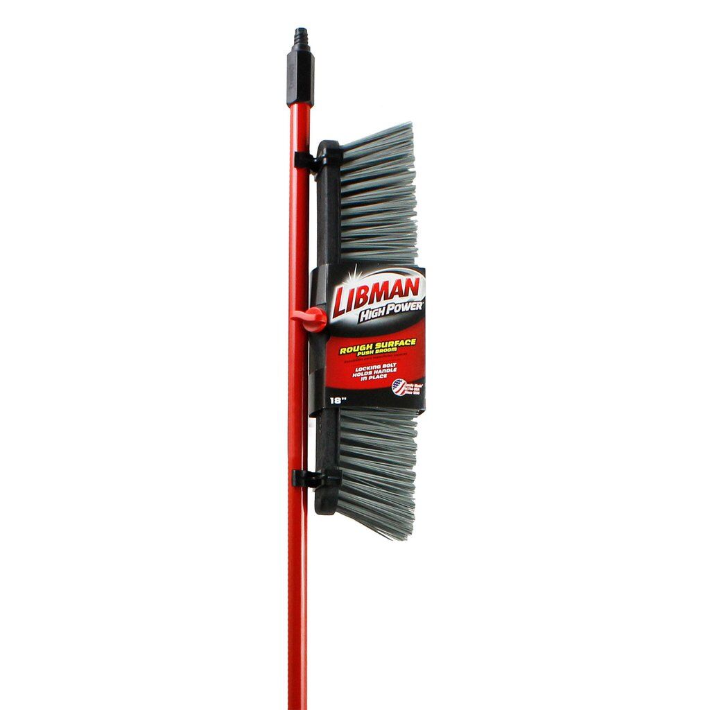 Libman Rough-Surface Push Broom, 18-In