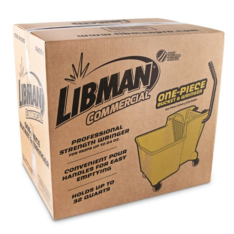 Libman One-Piece Mop Bucket & Wringer, 32-Qt