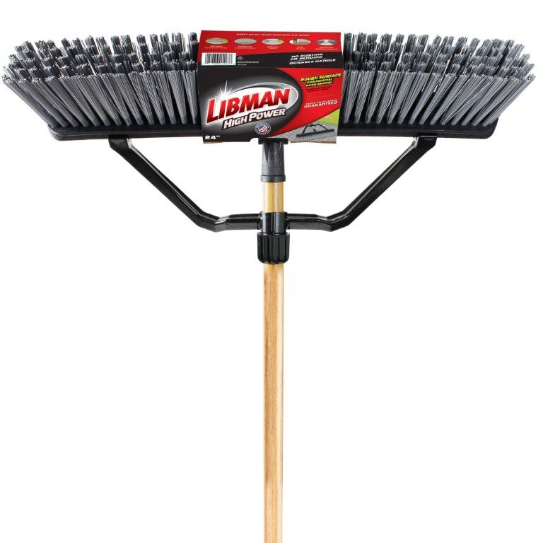 Libman Rough-Surface Commercial Push Broom, 24-In
