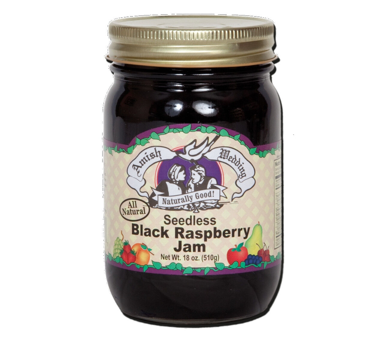 Amish Wedding Seedless Black Raspberry Jam, 18-Oz