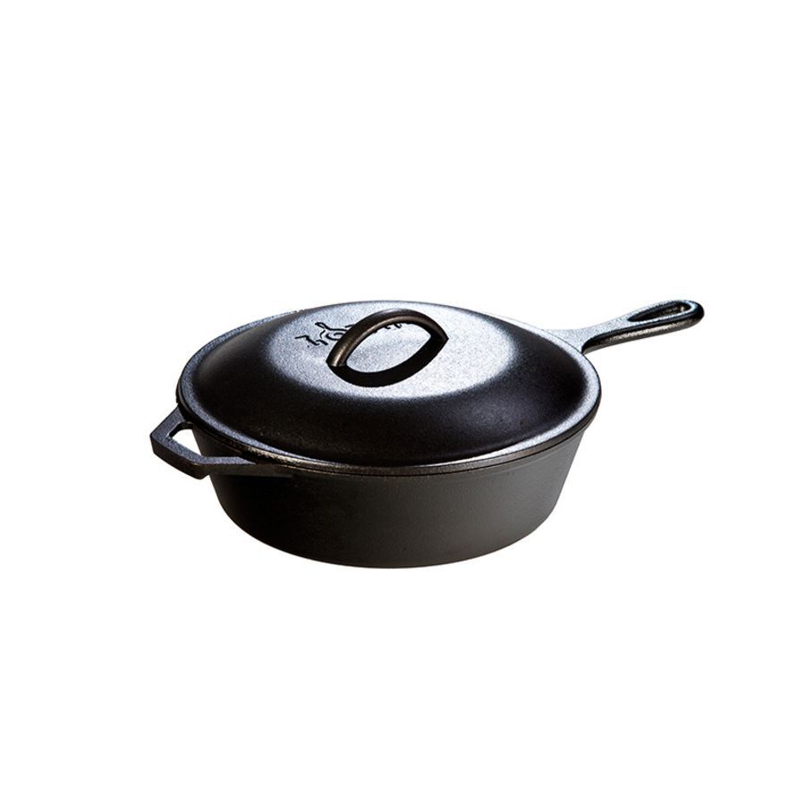 Lodge Cast Iron Covered Deep Skillet, 3.2-Qt