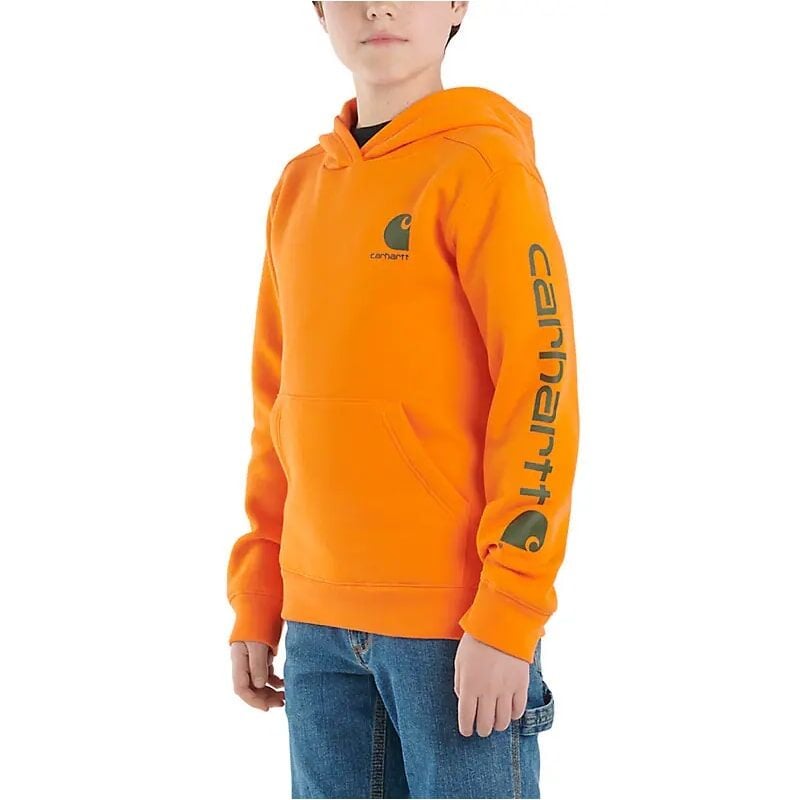 Carhartt Kids' Long Sleeve Graphic Sweatshirt in Vibrant Orange