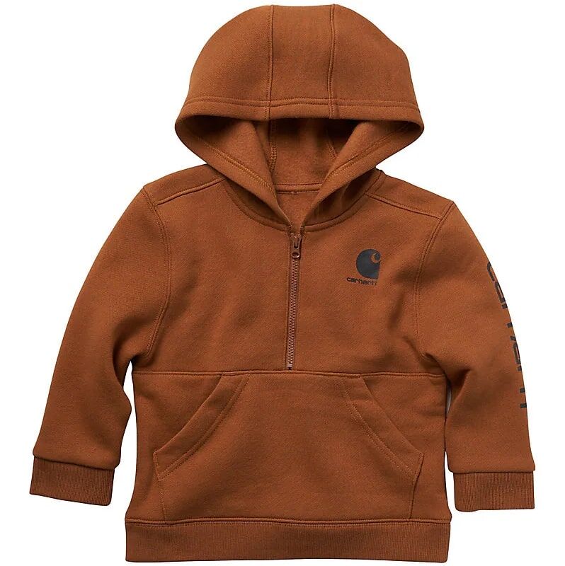 Carhartt Kids' Long Sleeve Half-Zip Sweatshirt in Carhartt Brown