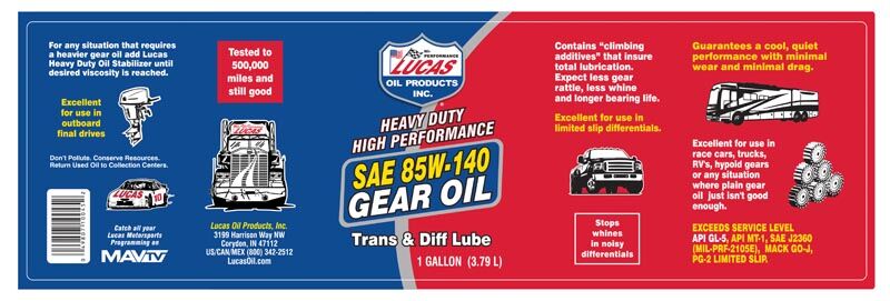 Lucas Oil Heavy Duty 80W-90 Gear Oil, 1-Qt