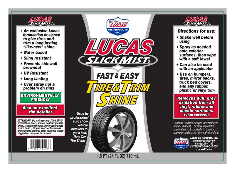 Lucas Oil Slick Mist Tire and Trim Shine, 24-Oz