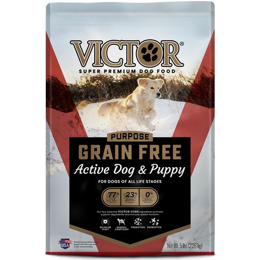 Victor Purpose Grain Free Active Dog and Puppy, Dry Dog Food, 5-Lb Bag