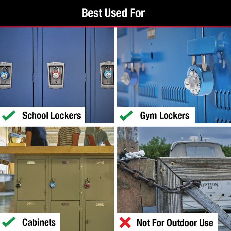 Master Lock Combination Dial Padlock With Aluminum Cover Assorted Colors, 3/4-In