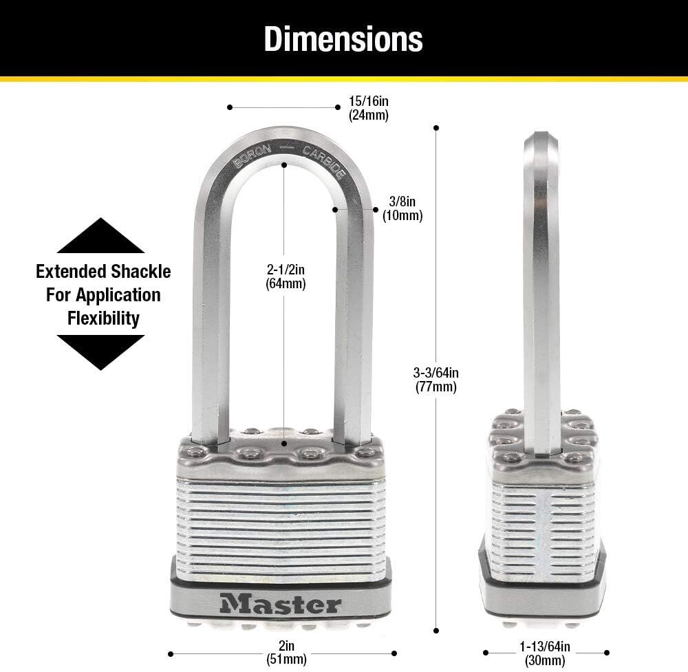 Master Lock Magnum Laminated Padlock With Key, 2-Pk