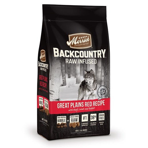 Merrick Backcountry Raw Infused Great Plains Red Recipe Adult Dry Dog Food, 4-Lb Bag 