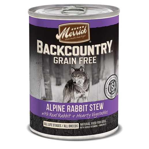 Merrick Backcountry Grain Free Alpine Rabbit Stew Wet Dog Food, 12.7-Oz Can 