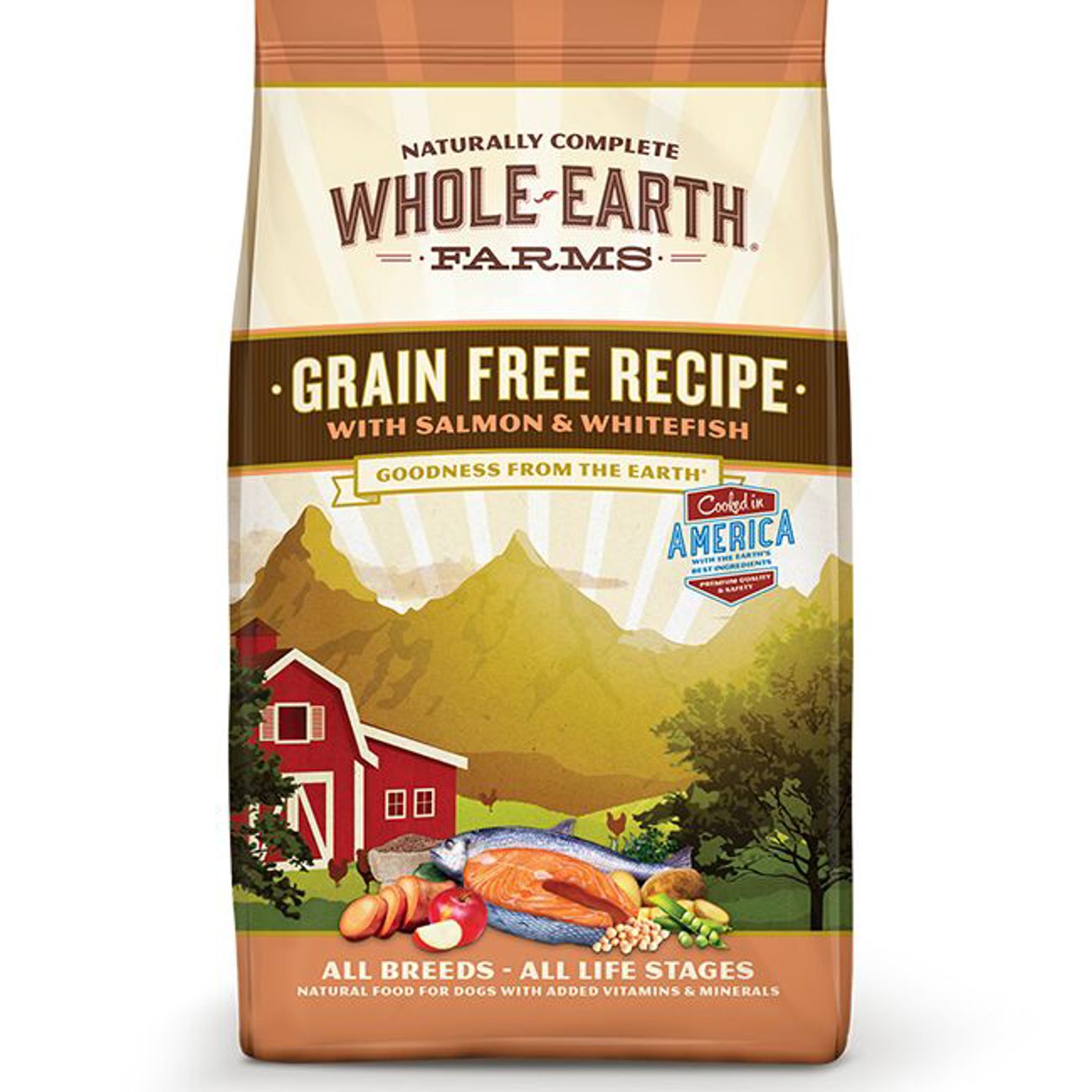 Whole Earth Farms Grain Free Salmon Whitefish Adult Dry Dog Food 4 Lb Bag Dog Food Whole Earth Farms CoastalCountry