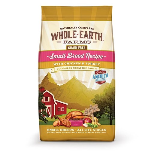 Whole Earth Farms Grain Free Small Breed Chicken & Turkey All Life Stages Dry Dog Food, 4-Lb Bag 