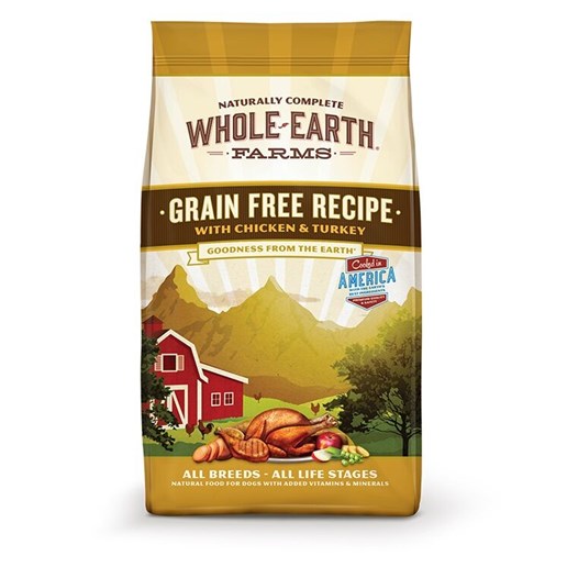 Whole Earth Farms Grain Free Chicken & Turkey Adult Dry Dog Food, 5-Lb Bag 
